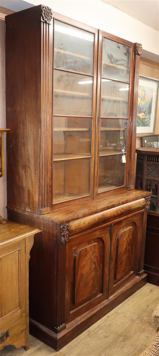 A Victorian mahogany library bookcase (lacking cornice) W.138cm